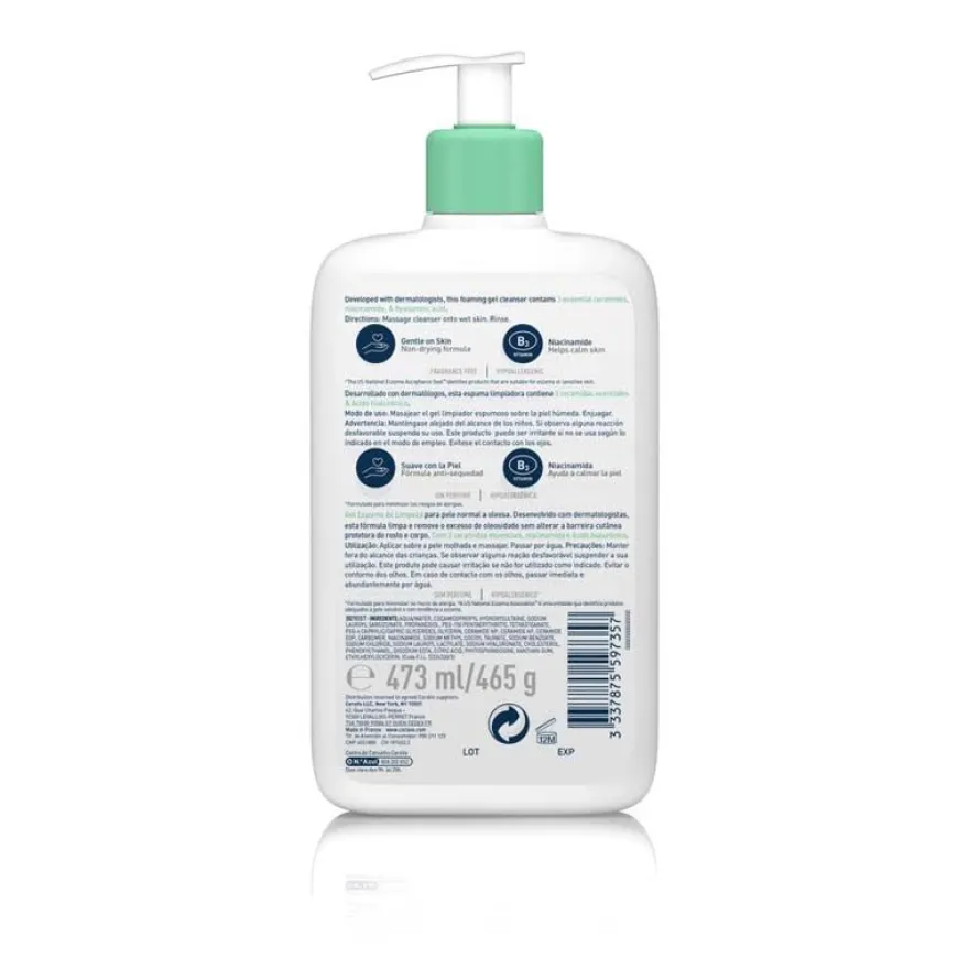 CeraVe Gel Limpiador Espumoso 473ml