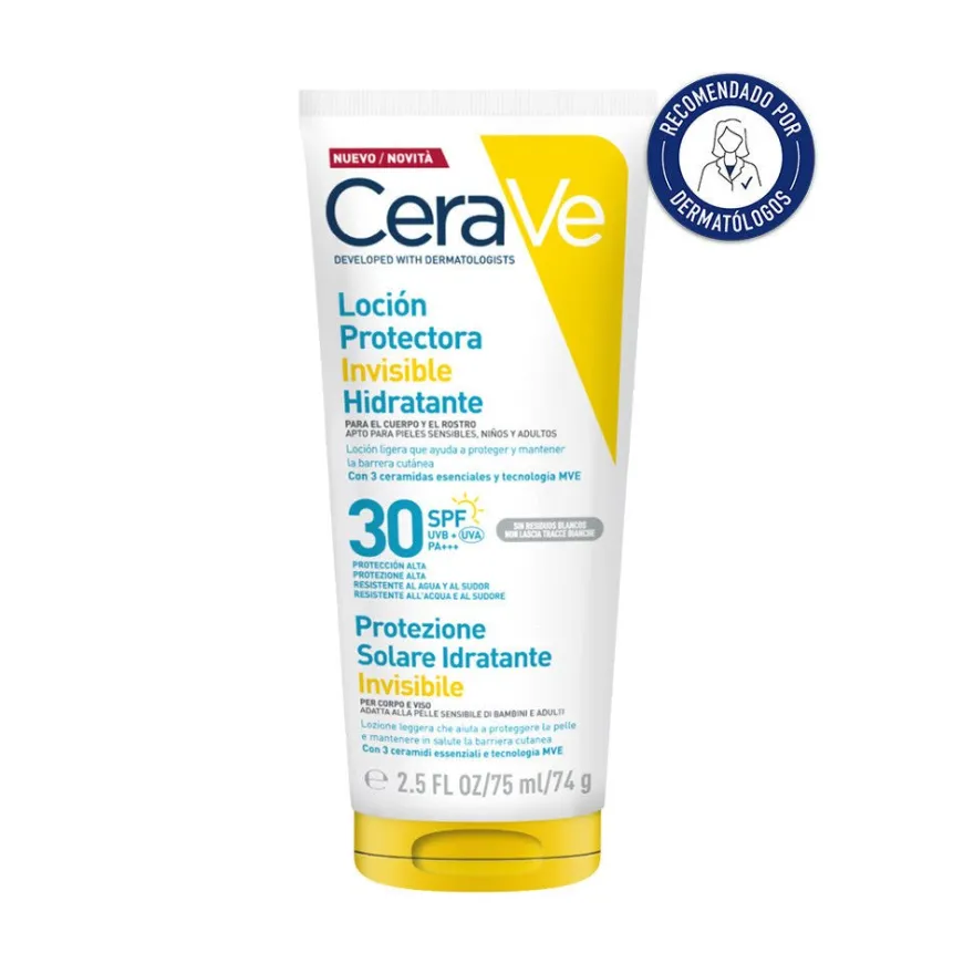 CeraVe Loción Solar Corporal Invisible Hidratante SPF30 75 ml