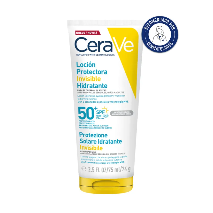 CeraVe Loción Solar Corporal Invisible Hidratante SPF50 75 ml