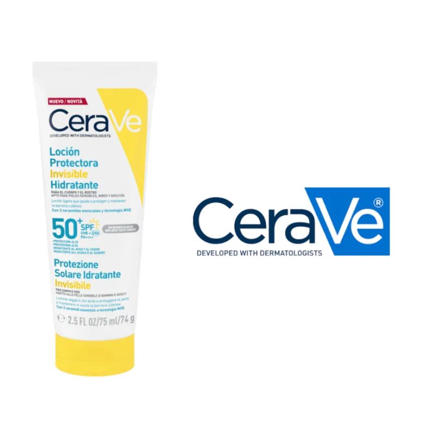 CeraVe Loción Solar Corporal Invisible Hidratante SPF50 75 ml