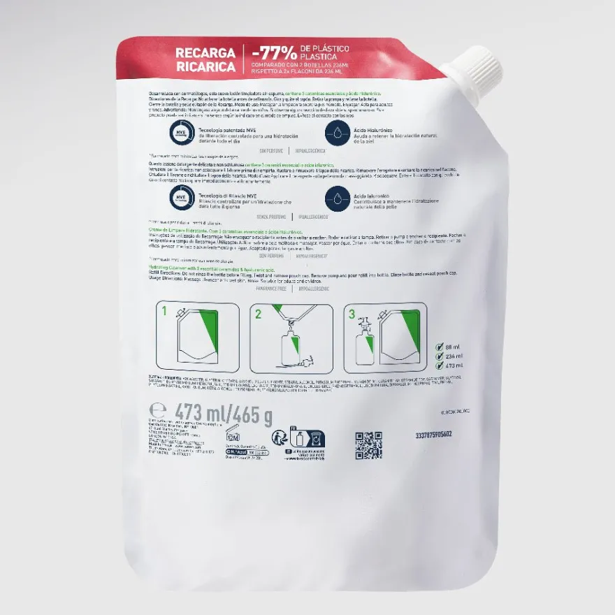 CeraVe Recarga Limpiadora Hidratante 473ml