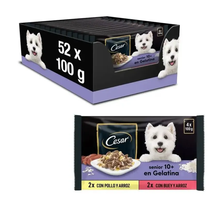 Cesar Multipack Pouch Senior Comida Húmeda Perros 13 uds