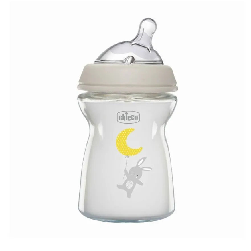 CHICCO Biberón Natural Feeling de Vidrio Flujo normal 250ML 0m+