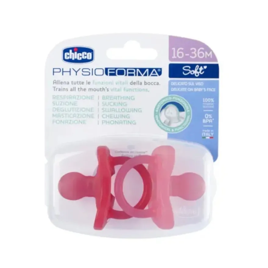 CHICCO 2xChupete Physio Soft Silicon Rosa 16-36m (Todogoma)