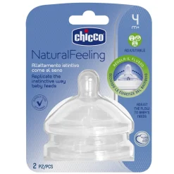 CHICCO 2xTetina Natural Feeling Flujo Regulable 4m+