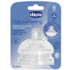 CHICCO 2xTetina Natural Feeling Flujo Papilla 6m+