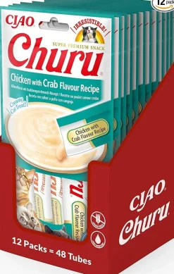 Churu Cat Snack Pollo y Cangrejo Puré 672g