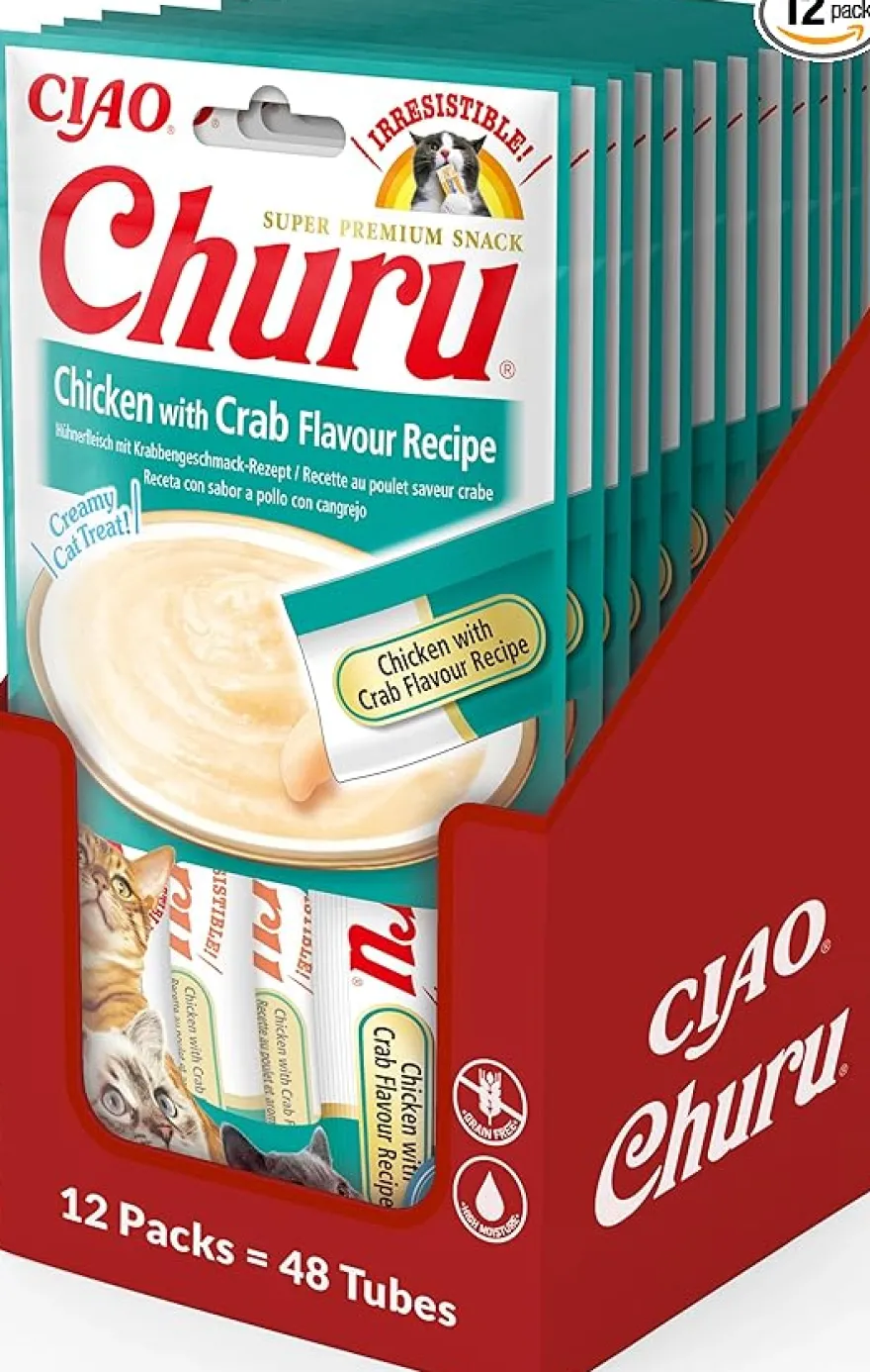 Churu Cat Snack Pollo y Cangrejo Puré 672g