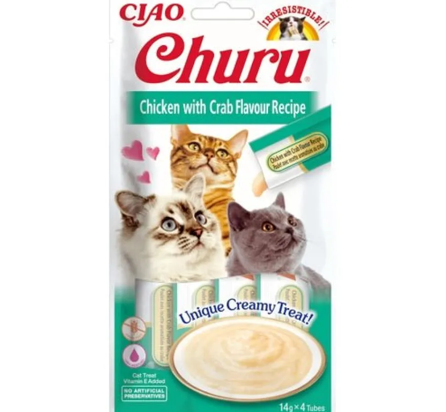 Churu Cat Snack Pollo y Cangrejo Puré 672g