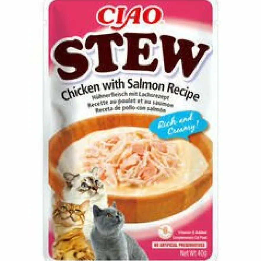 Churu Ciao Stew Pollo y Salmón Comida Húmeda 12 x 40g