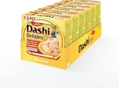 Churu Dashi Delights Pollo con Atún y Salmón Alimento Húmedo 6 bolsitas de 70g