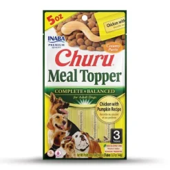 Churu Meal Topper Receta Pollo con Calabaza, Complemento Alimentario para Perros, 12 ud
