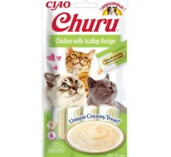 Churu Pollo con Vieira Snack Líquido 4 ud