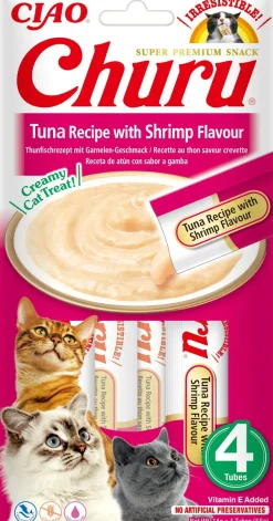 Churu - Receta Atún con Sabor Camarón Snack Líquido 12 uds.