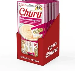Churu - Receta Atún con Sabor Camarón Snack Líquido 12 uds.