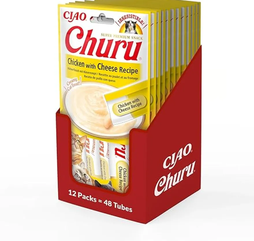 Churu Snack Líquido Pollo con Queso 12 sobres de 56g
