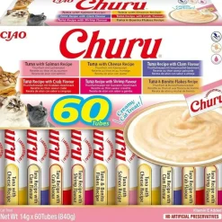 Churu Variedades De Atún Golosinas Pasta 60 sobres de 14g