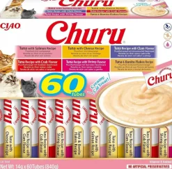 Churu Variedades De Atún Golosinas Pasta 60 sobres de 14g