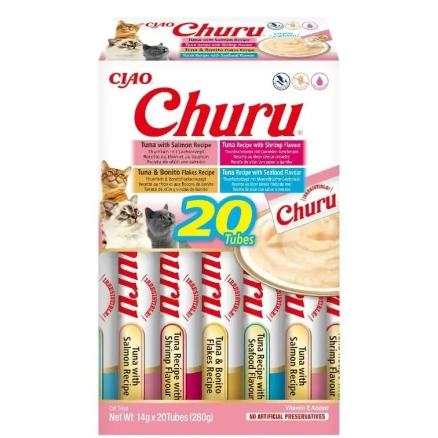 Churu Variedades de Marisco Pasta para Gatos 20 ud