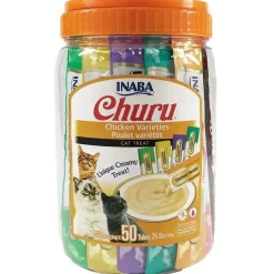 Churu Variedades de Pollo Snacks Cremosos para Gatos 50x14g
