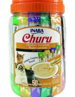 Churu Variedades de Pollo Snacks Cremosos para Gatos 50x14g