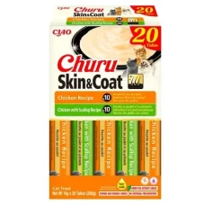 Churu Variedades Skin&Coat Snack Cremoso de Pollo y Vieira 20 ud