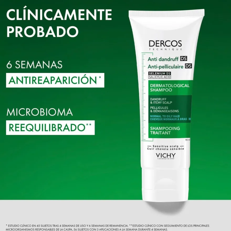 Dercos Vichy Champú Anticaspa Pelo Graso 95ml