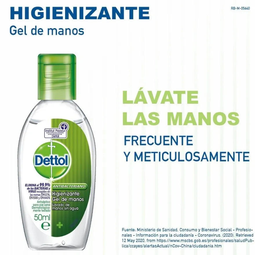 DETTOL Duplo Gel de Manos Hidroalcoholico Antibacteriano 2x50ml