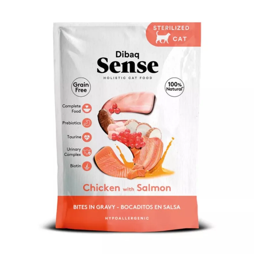 Dibaq Sense Cat Bocaditos de Pollo con Salmón 100 g