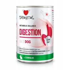 Disugual Diet Dog Digestion Bajo en Grasa Conejo Comida Húmeda 400g