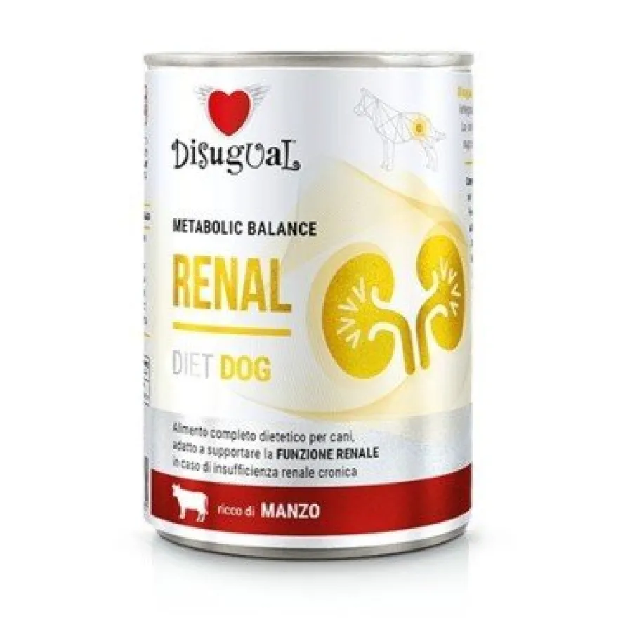 Disugual Diet Dog Renal Ternera Comida para Perros 480g