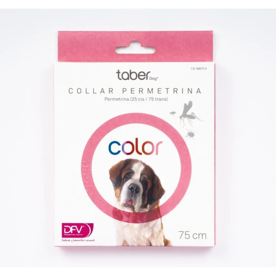 Divasa Taberdog Collar Antiparasitario Permetrina 75 cm Rosa