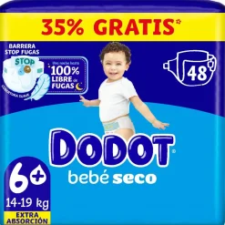 DODOT Bebé Seco Extra Jumbo Pack Talla 6+ (48 uds)