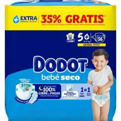 DODOT Bebé Seco Extra Jumbo Pack Talla 5+ (56 uds)