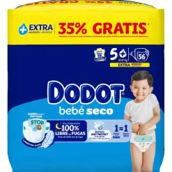 DODOT Bebé Seco Extra Jumbo Pack Talla 5+ (56 uds)