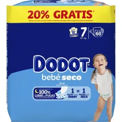 Dodot Bebé Seco Jumbo Pack Talla 7 +15Kg 60 uds