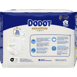 Dodot Sensitive Recién Nacido Talla 0 (24 uds)