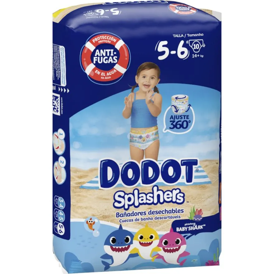 Dodot Splashers Talla 5-6, 10 unidades