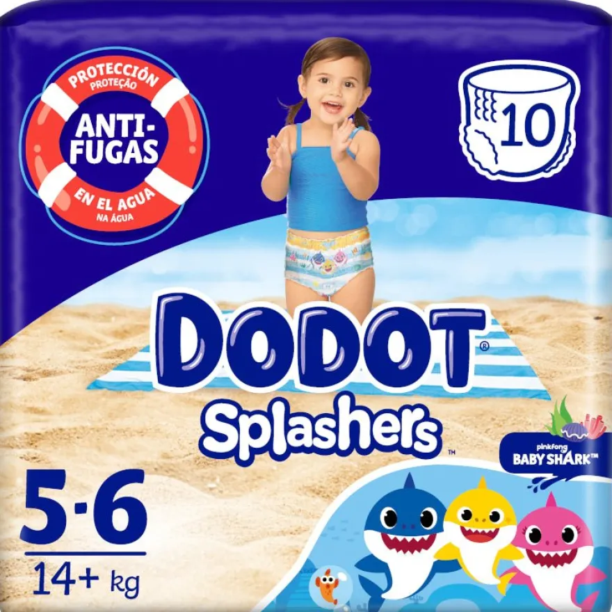 Dodot Splashers Talla 5-6, 10 unidades