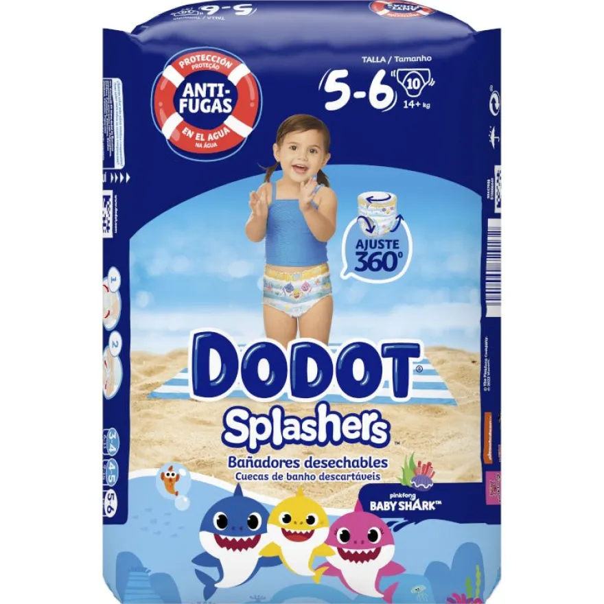 Dodot Splashers Talla 5-6, 10 unidades