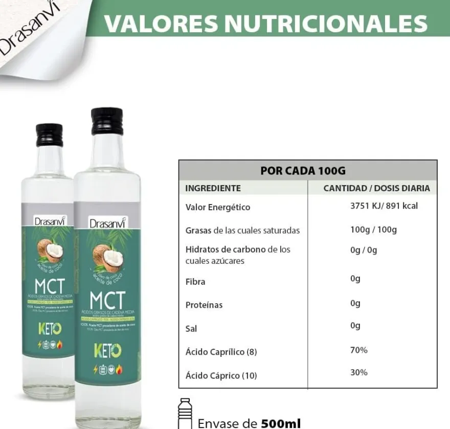 Drasanvi Aceite MCT Coco 500 ml