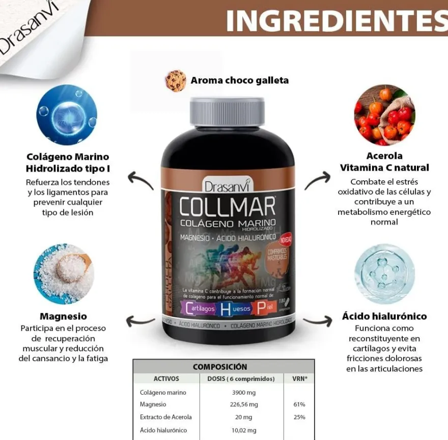 Drasanvi Collmar Choco Galleta Masticable 180 Comprimidos