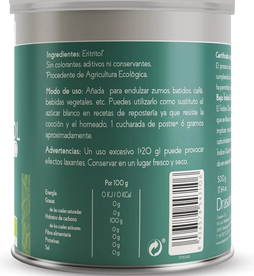 Drasanvi Eritritol Bio 500g
