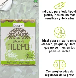 Drasanvi Jabón Alepo 30% Laurel 200 g
