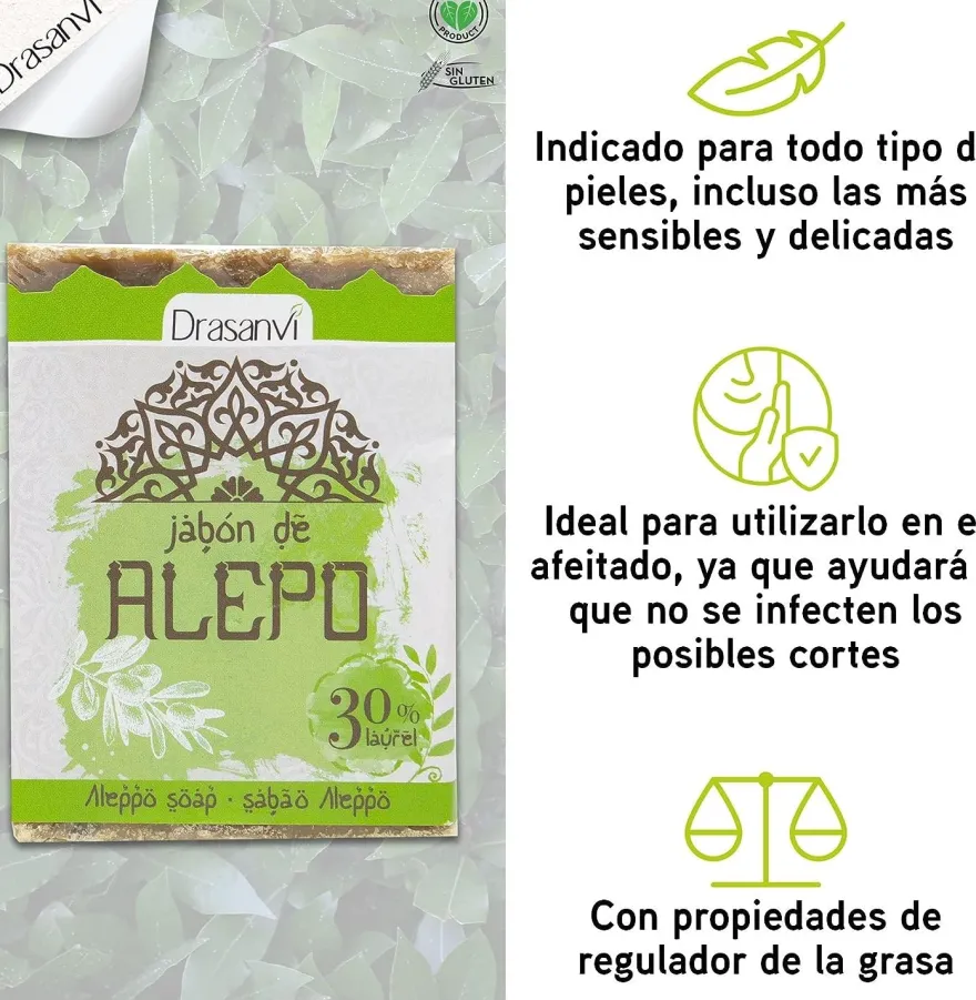 Drasanvi Jabón Alepo 30% Laurel 200 g