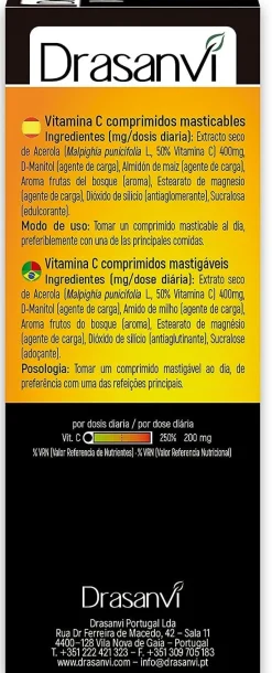 Drasanvi Vitamina C 400 Mg Masticable 60 Comprimidos