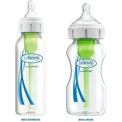 Dr. BROWN'S Biberón Anticólico Boca Ancha Options+ Rosa +0 meses 270ml