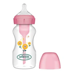 Dr. BROWN'S Biberón Anticólico Boca Ancha Options+ Rosa +0 meses 270ml