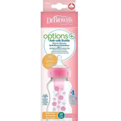 Dr. BROWN'S Biberón Anticólico Boca Ancha Options+ Rosa +0 meses 270ml