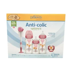 Dr Brown´s Kit Regalo Biberones Anticólicos Boca Ancha Options+ Rosa